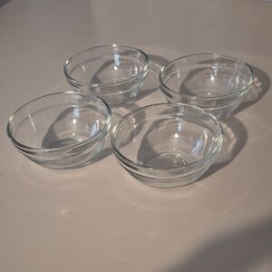 Vintage Clear Glass 3.5 Inch Prep Bowls Nappies- Set of 4